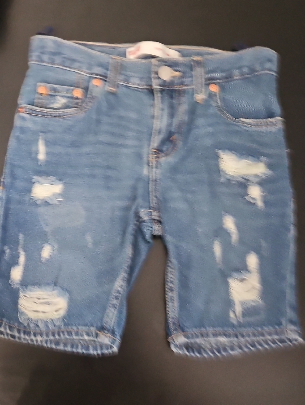 Levi's Distressed Light Blue Denim Kids Shorts